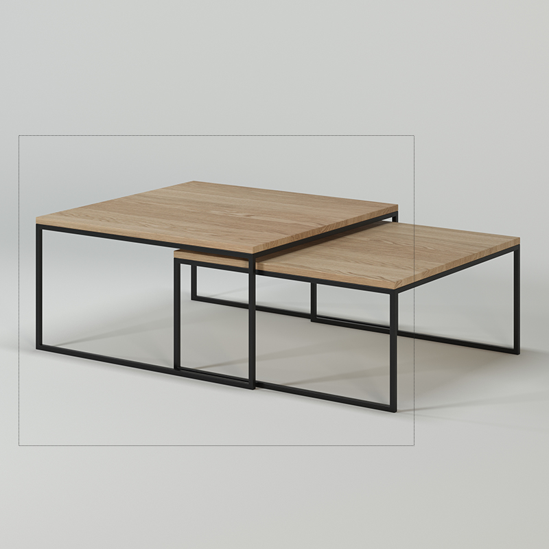 KAS0303-GA / CoffeeTable Gigogne Iron (80x80x40)