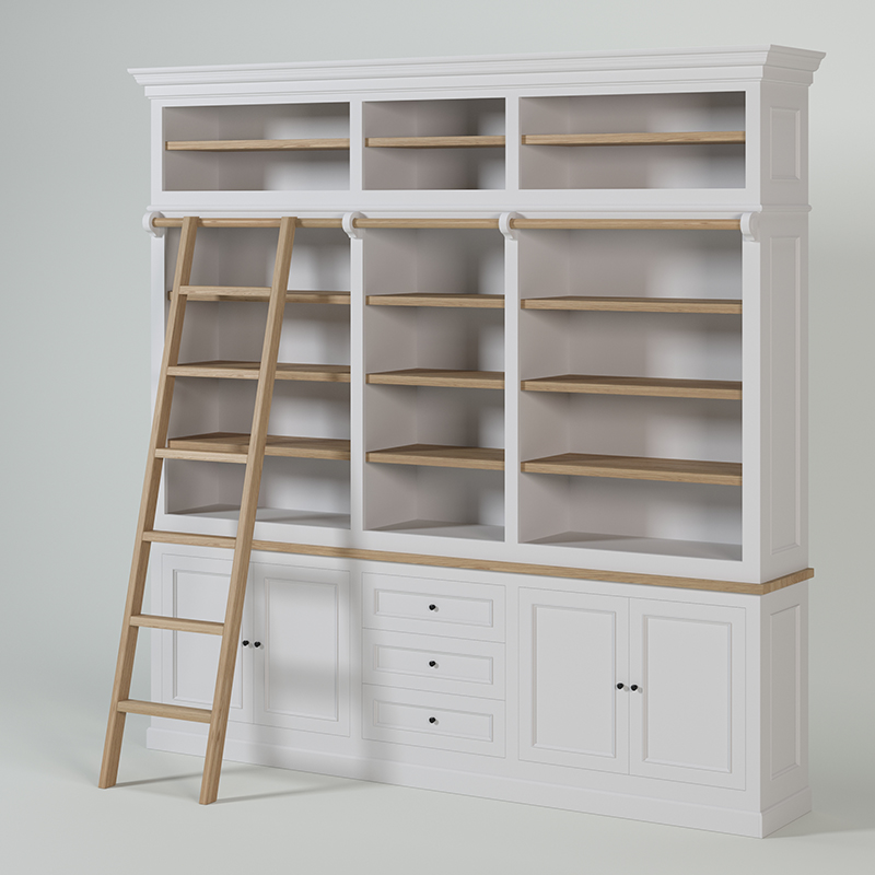 KAS0505-2 / Bookcase New Rio / 3 tiroirs / 4 portes (253x47x250)