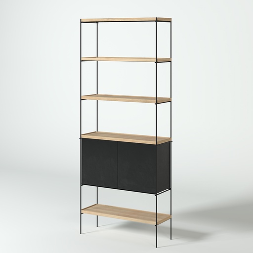 KAS0308-3 / Bookcase Iron - 1 Colonne (86x30x220)